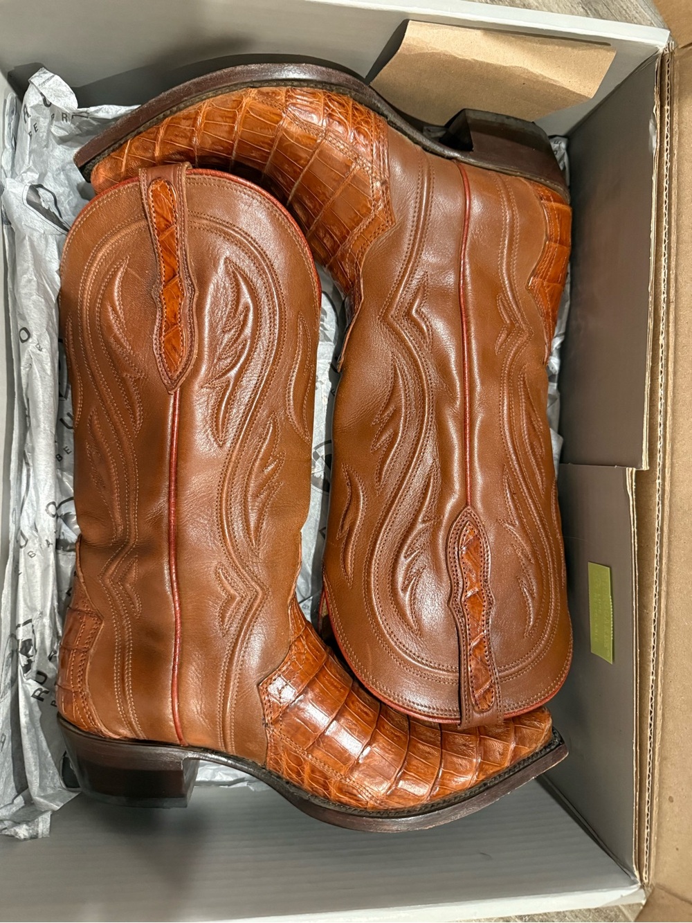 Women's Brown Leather Western Heeled Boots